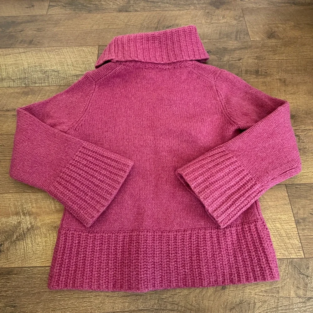 J. Crew‎ Pink Wool Cowl Neck Sweater Size Petite Medium